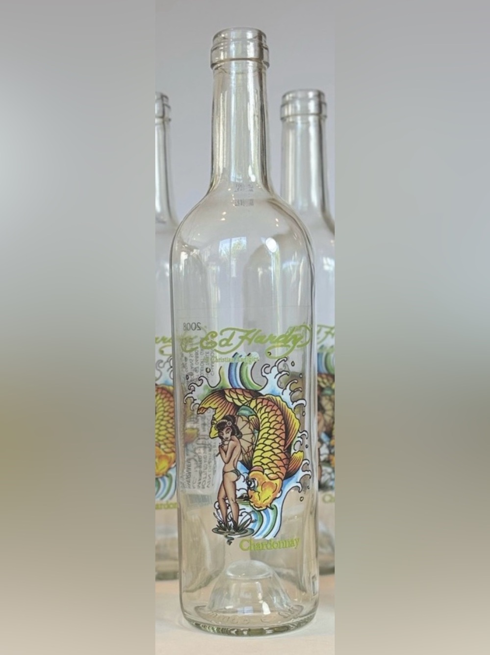 Ed Hardy by Christian Audigier 2008 Chardonnay Empty Wine Bottle